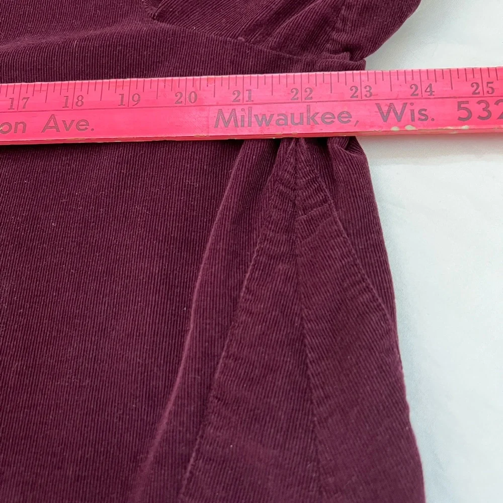 J Jill Corduroy Shirt Tunic Size LARGE TALL  Button Front  Wine Burgundy - Picture 15 of 15